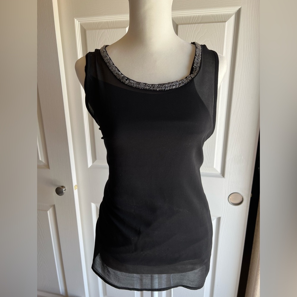 Design History Sheer Dress Blouse Sleeveless Size S